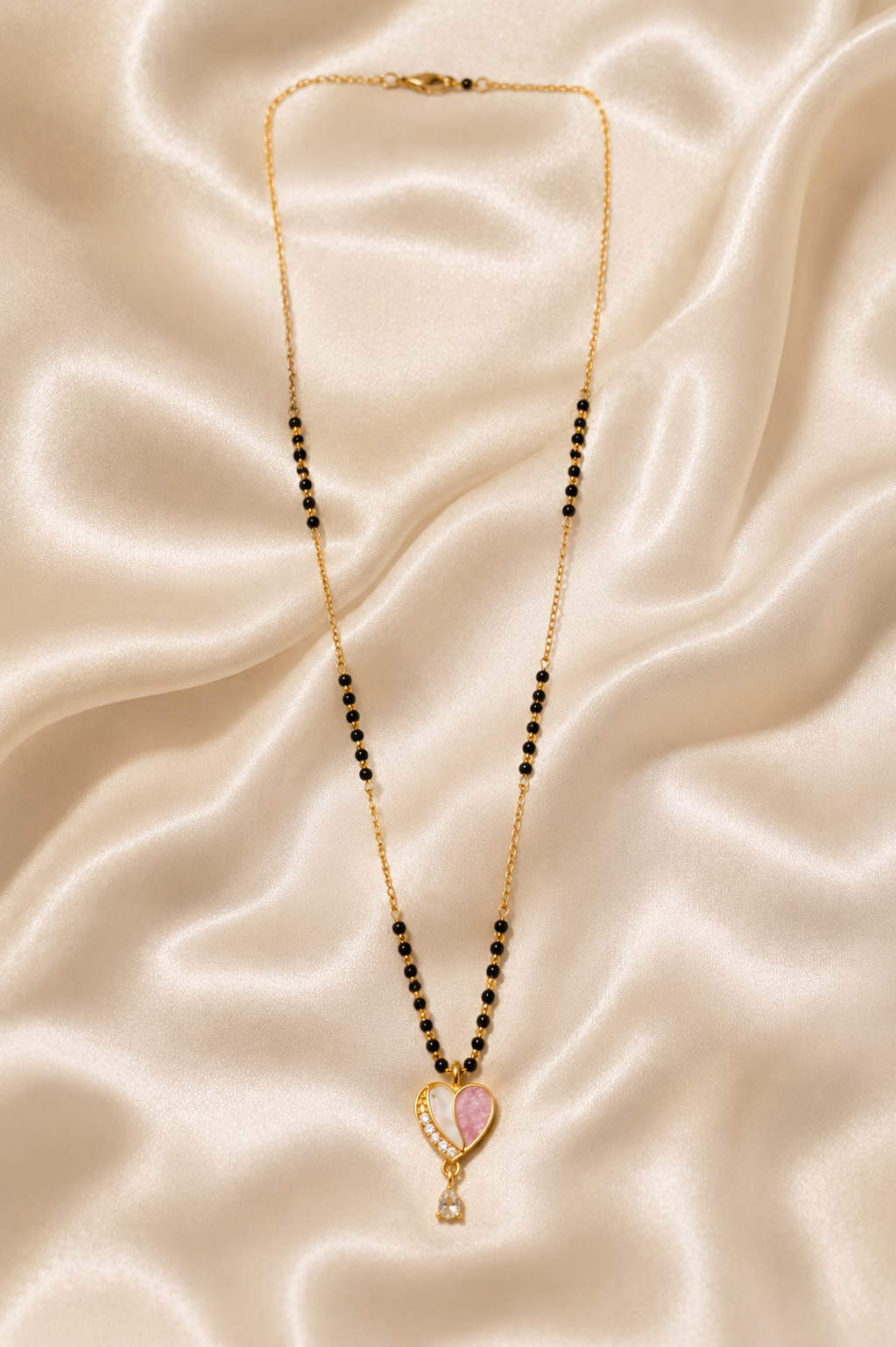 Celeste Dual Heart Drop Mangalsutra Necklace