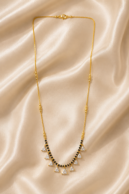Astera Crystal Fringe Mangalsutra Necklace