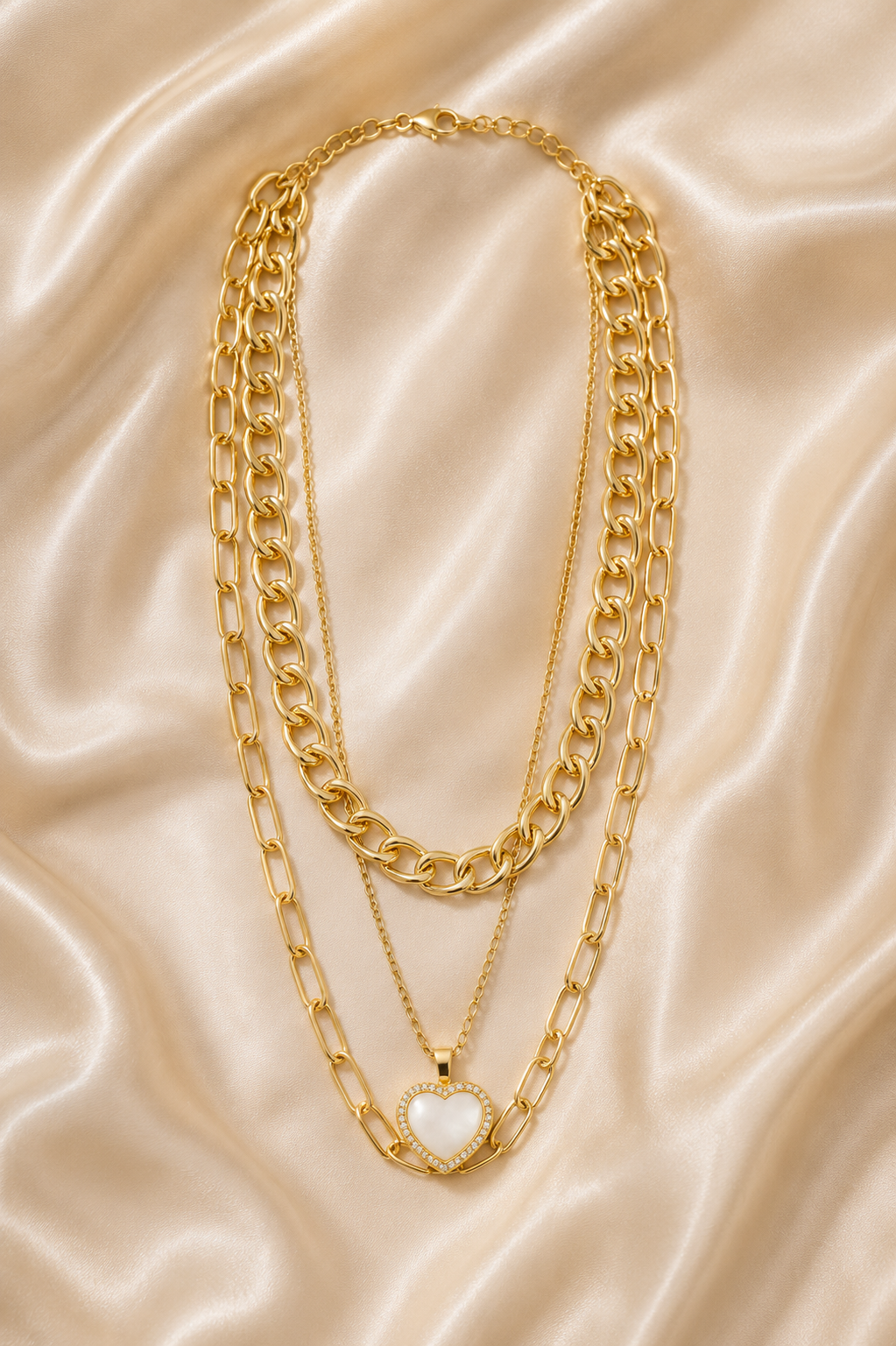 Veloura Layered Heart Statement Necklace