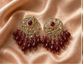 Royal Kundan & Ruby Bead Cluster Jhumka