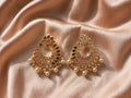 Rose Gold Plated Mirror Work Dangler Earrings