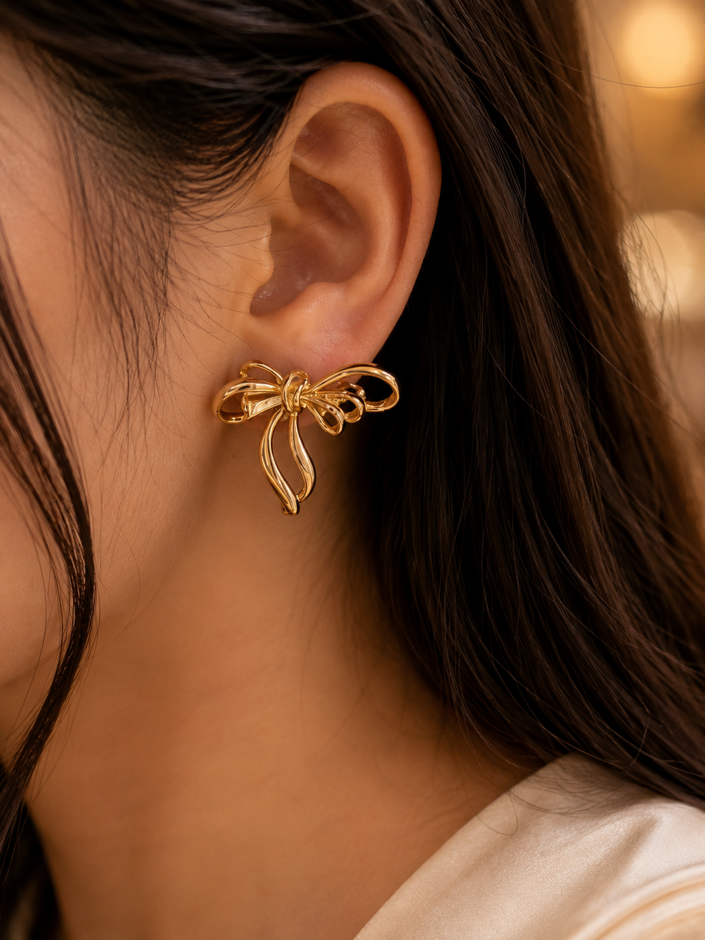 Whisper Knot Bow Stud Earrings | Chic Minimal Statement Fashion Jewelry