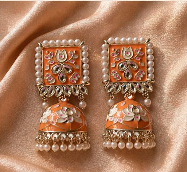 Contemporary Meenakari Jhumka