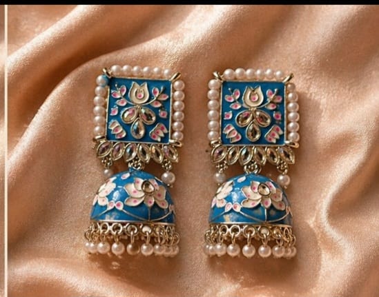 Contemporary Meenakari Jhumka