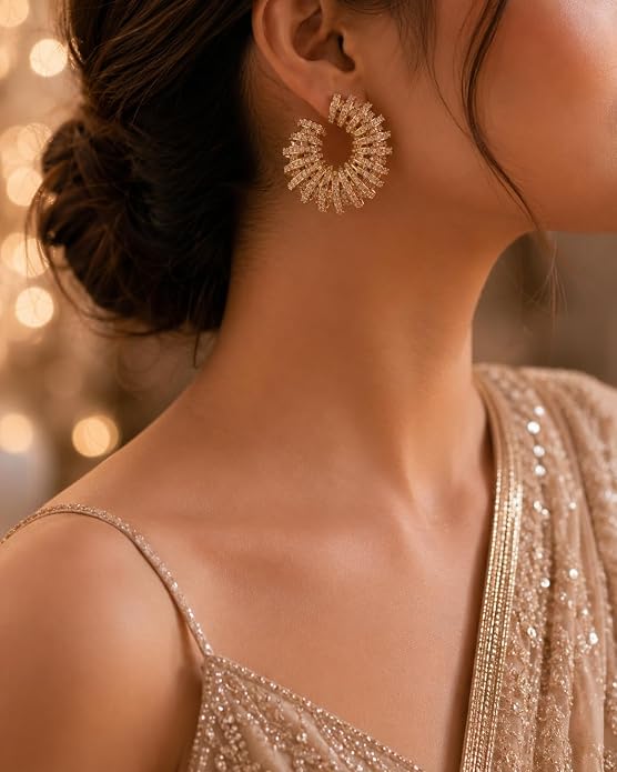 Spiral Ribbed Hoop Earrings