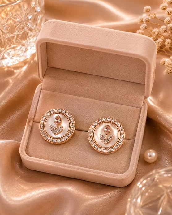 Rose Gold Tulip Stud Earrings