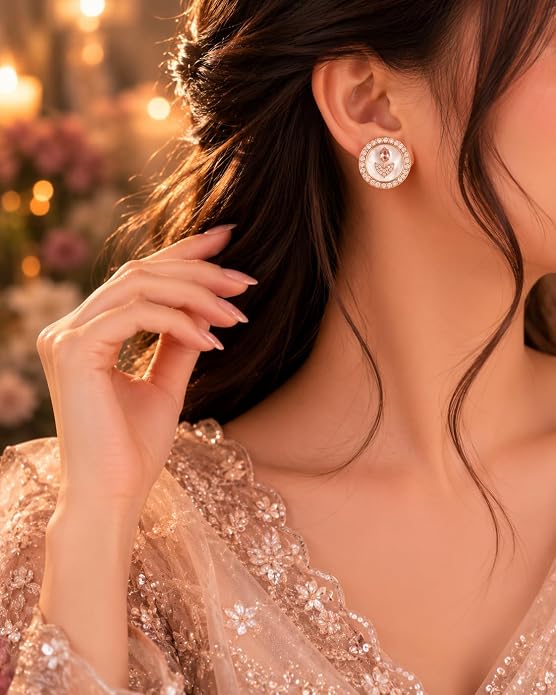 Rose Gold Tulip Stud Earrings