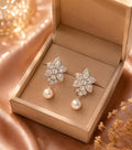 Floral Pearl Drop Earrings
