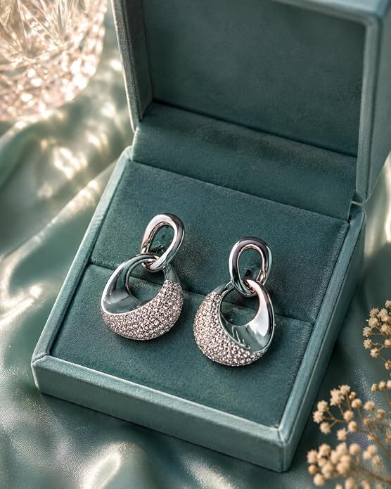 Interlocking Double Loop Drop Earrings