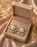 Sunburst Pearl Stud Earrings