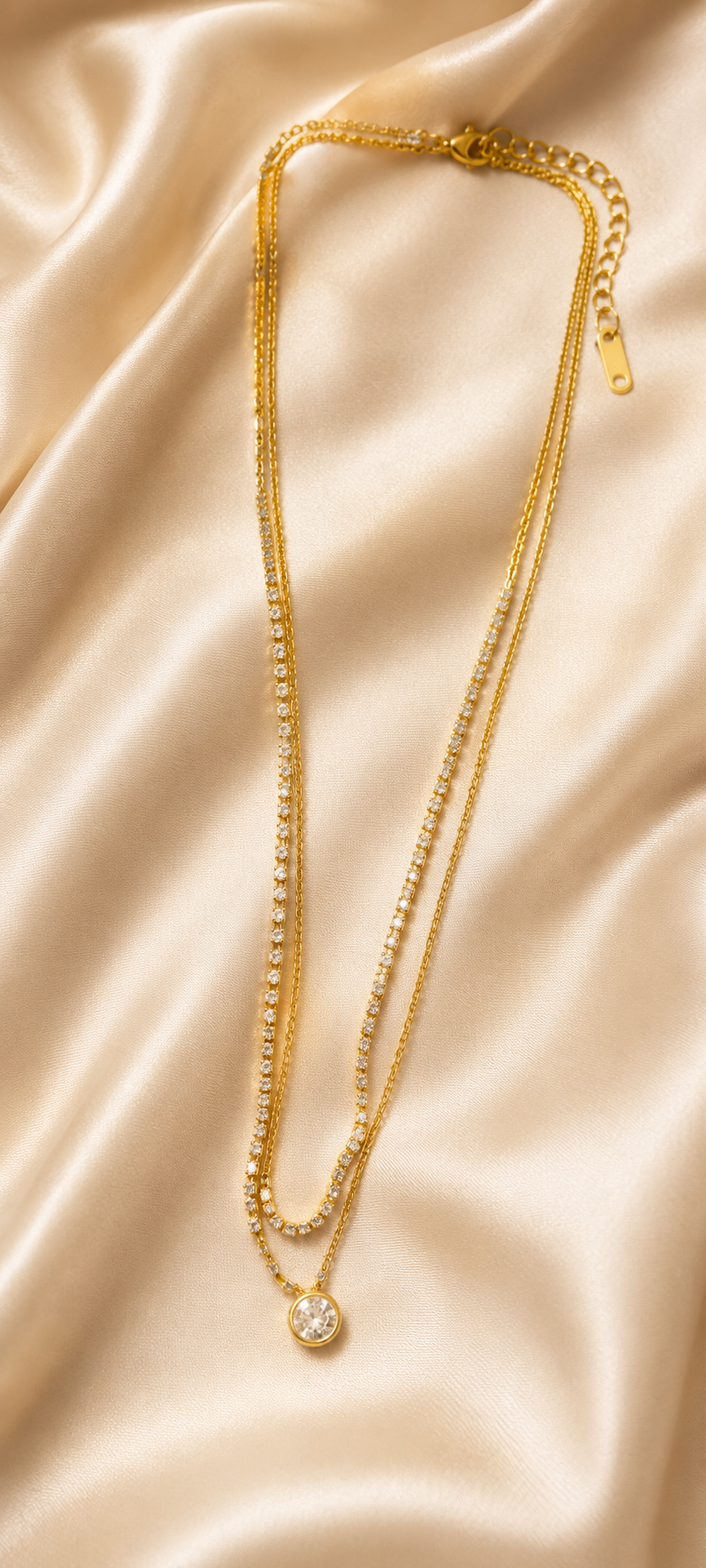 BANZARA Jewellery Celeste Dual Layer Solitaire Necklace