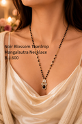 Noir Blossom Teardrop Mangalsutra Necklace
