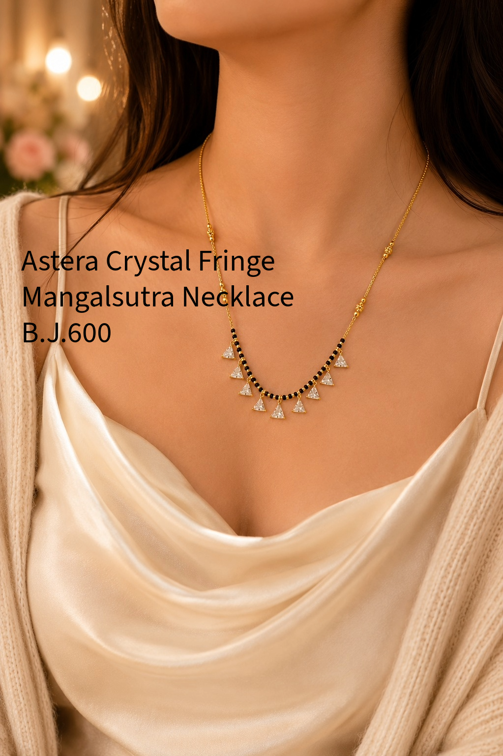 Astera Crystal Fringe Mangalsutra Necklace