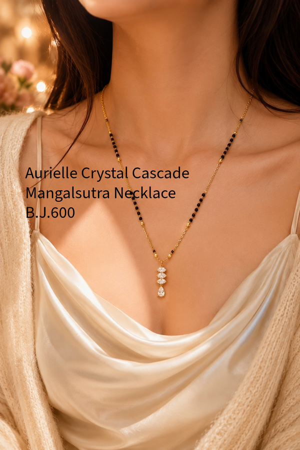 Aurielle Crystal Cascade Mangalsutra Necklace