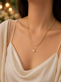 BANZARA Jewellery Celeste Dual Layer Solitaire Necklace
